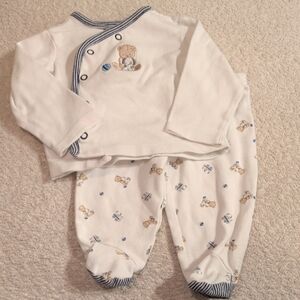 First Impressions Cream Baby Outfit with Bear Design
